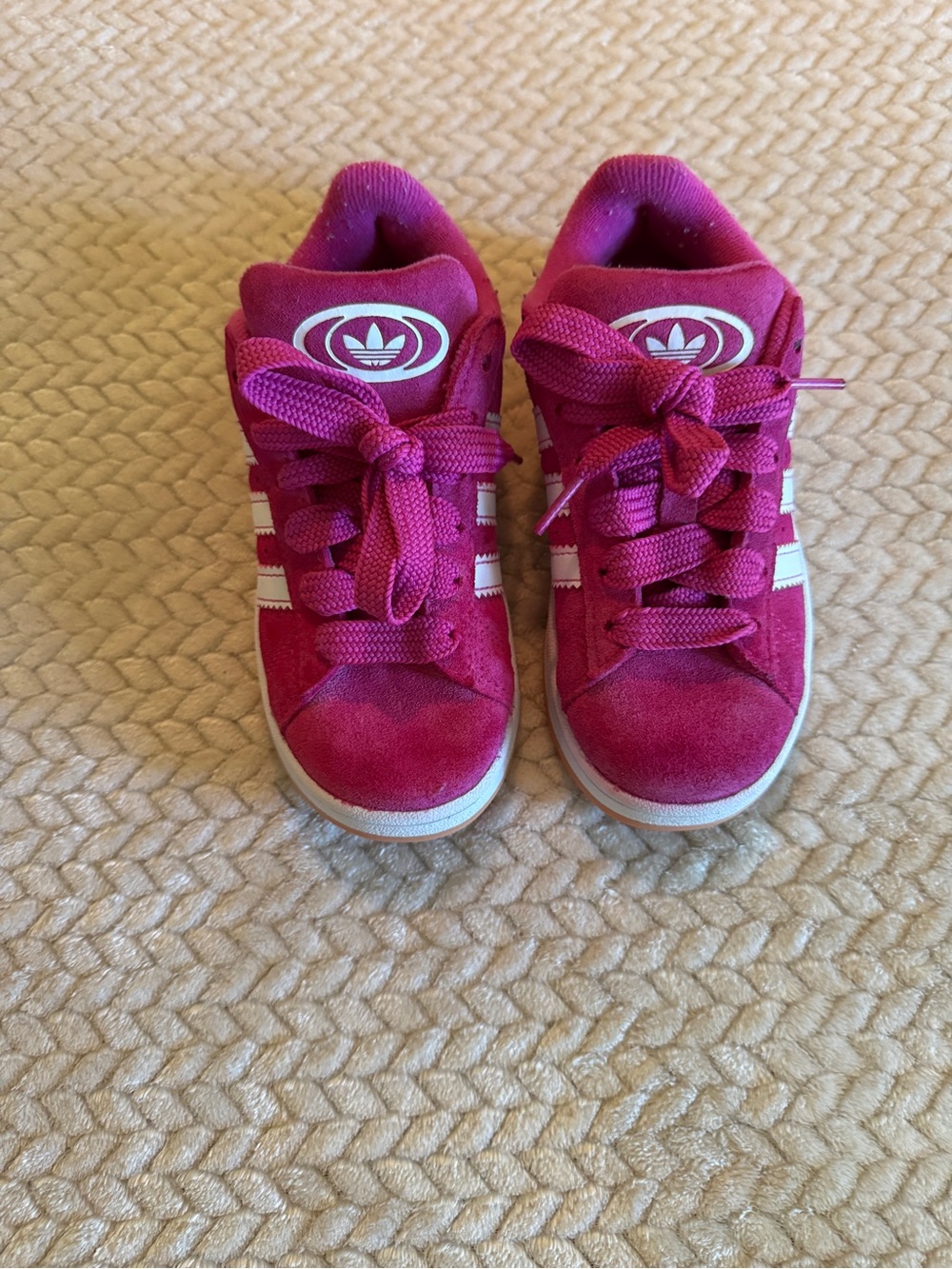 Adidas Kids Campus 00s Lucid Pink White Suede‎ Sneakers 13K JS3850